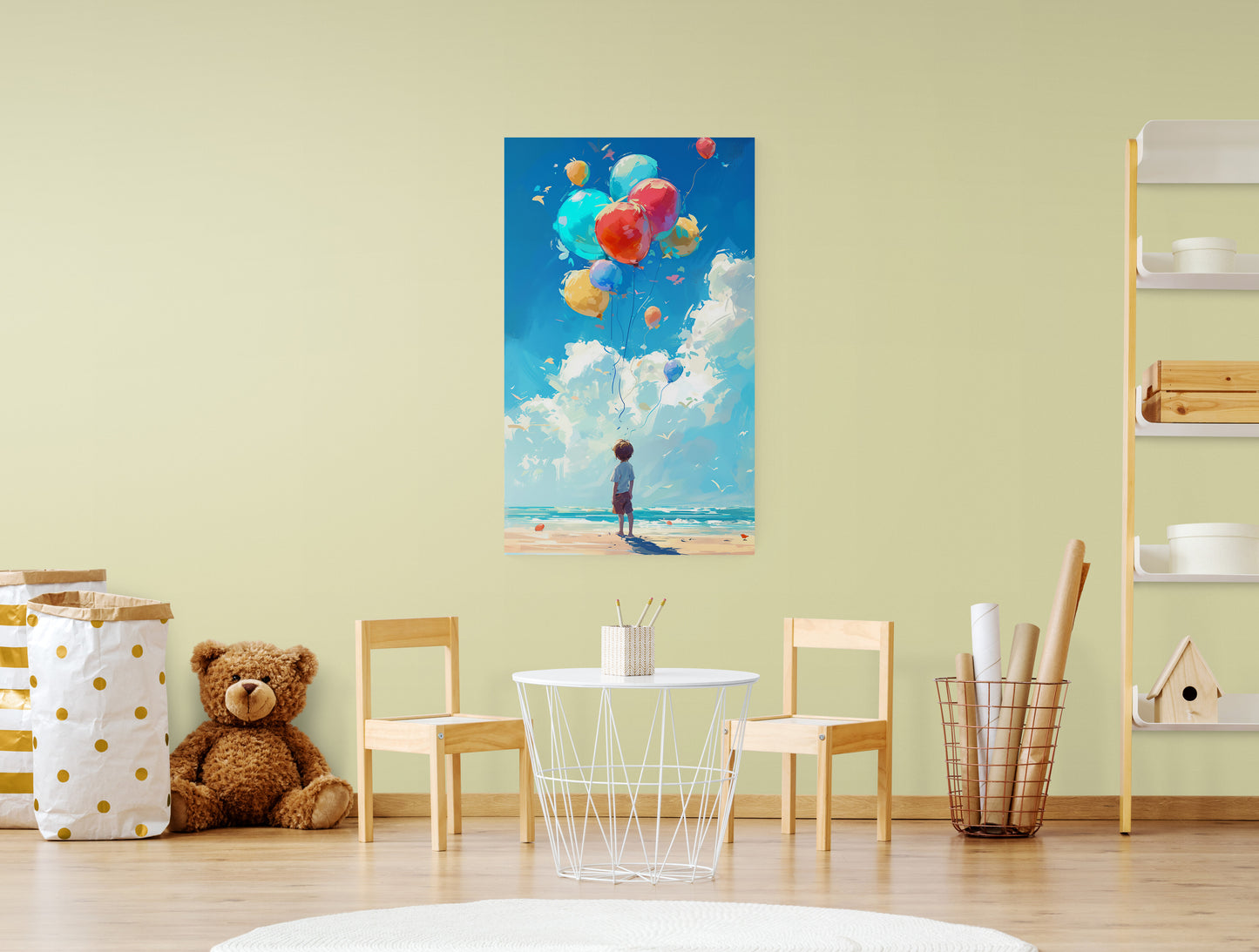 Канава с балони за закачане на стена, подходяща за детска стая