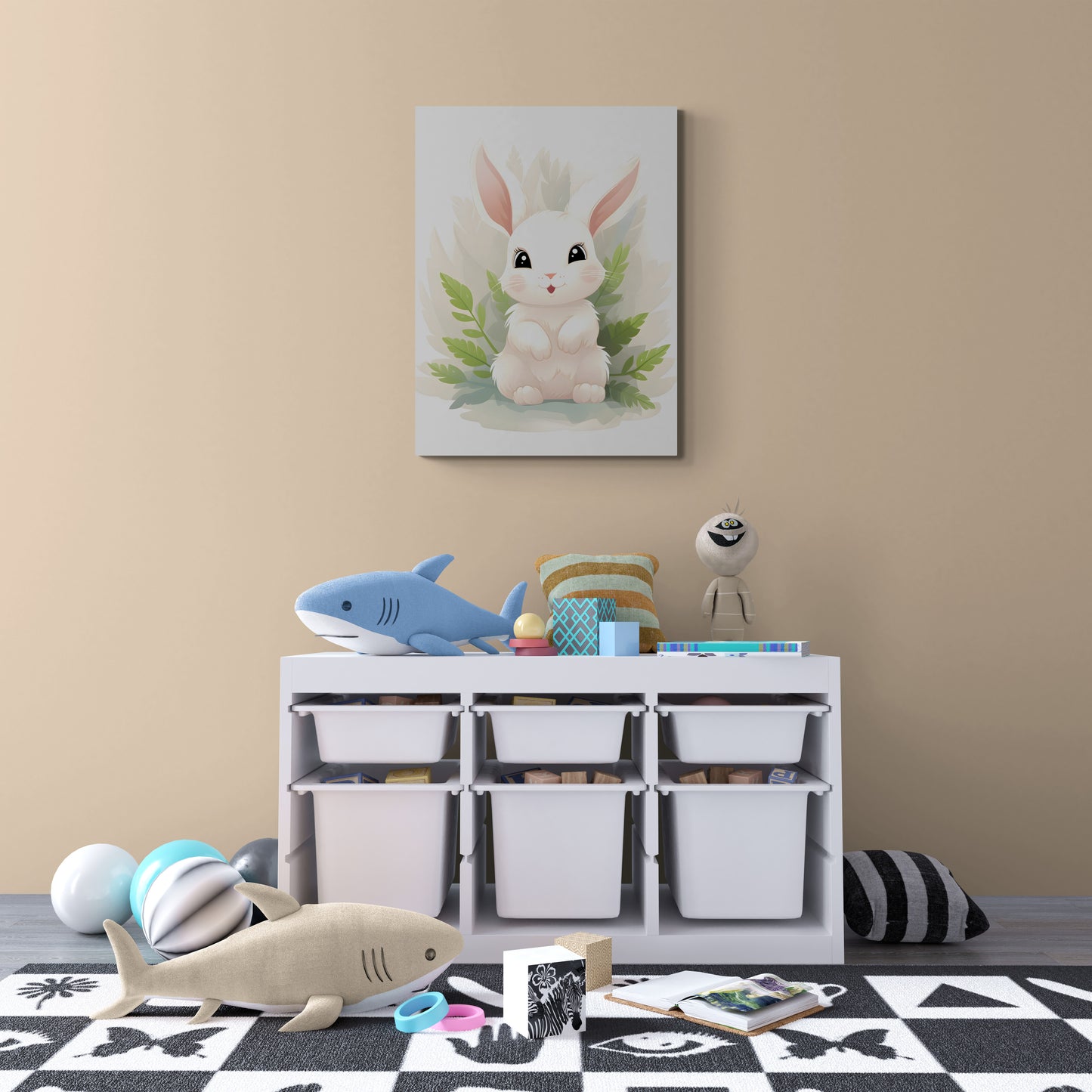 Канава за детска стая със сладко зайче