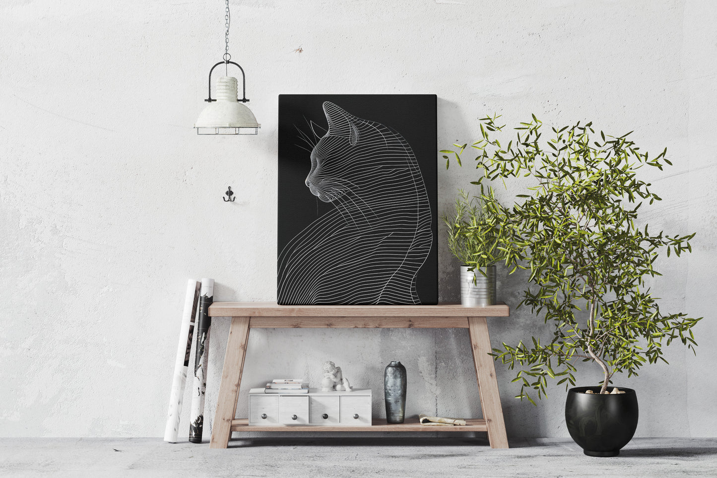 Модерна Котка В Линии