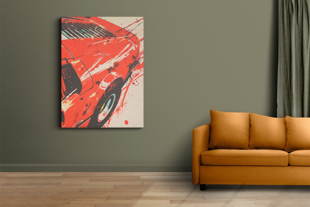 Червена Страстна Автомобилна Изкуство
