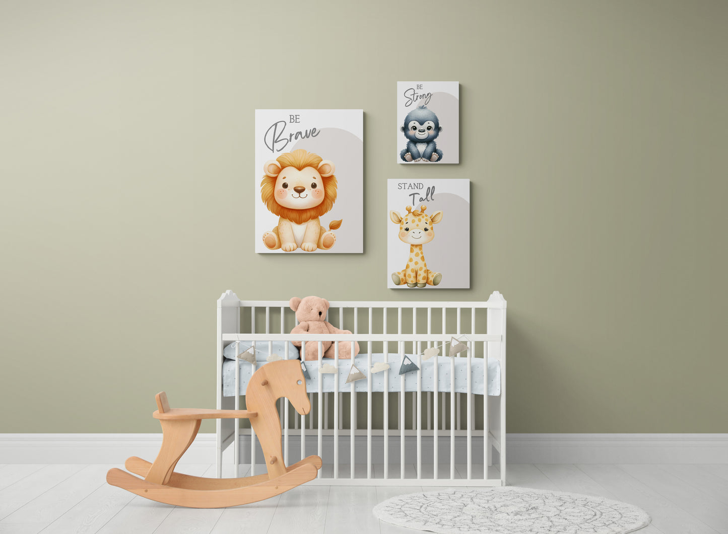 Мотивираща канава за закачане на стена, подходяща за детска стая. Бъди мил, бъди смел, бъди добър.