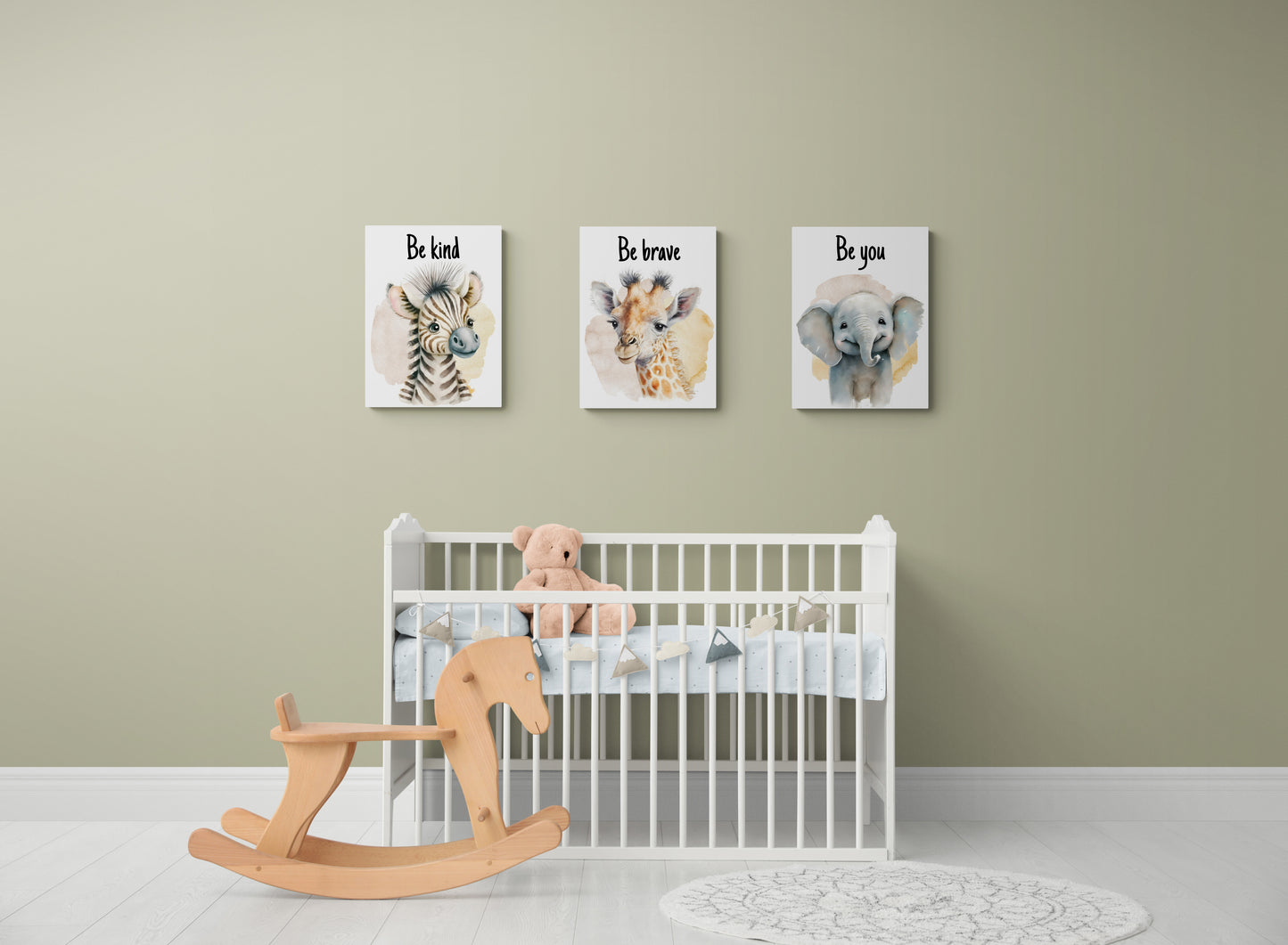 Мотивираща канава за закачане на стена, подходяща за детска стая. Бъди мил, бъди смел, бъди добър.