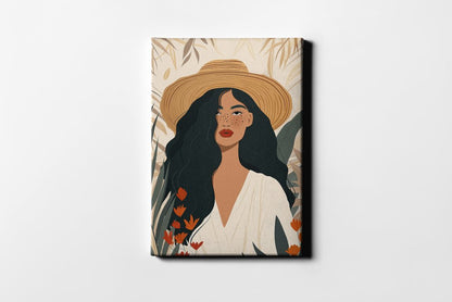 Канава портрет на жена, подходяща за окачване на стена, подходяща за нея