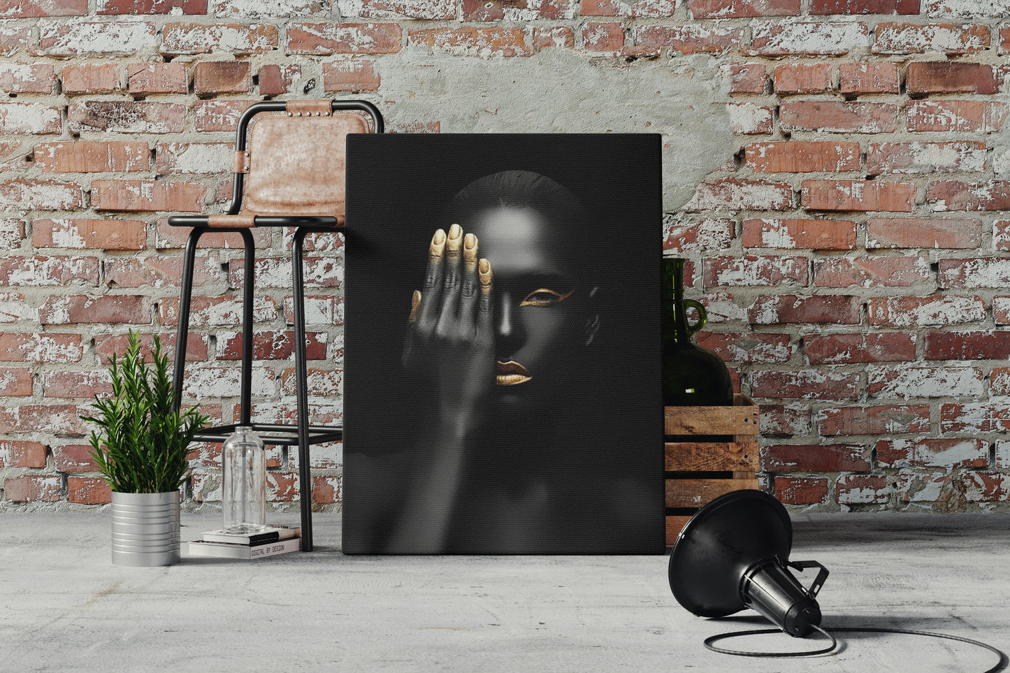 Канава с елегантен портрет на жена в загадъчен стил – декоративно платно за стена